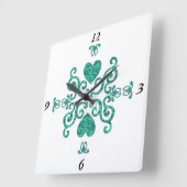 Rainbow Lily en Heart Vierkante Klok (Hoek)