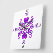 Rainbow Lily en Heart Vierkante Klok (Hoek)