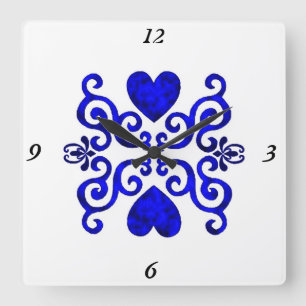 Rainbow Lily en Heart Vierkante Klok
