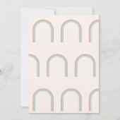 Rainbow Line Arch Birth Announcement Kaart (Achterkant)