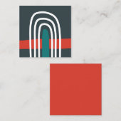 Rainbow line art, abstract boho design vierkante visitekaartje (Voorkant / Achterkant)