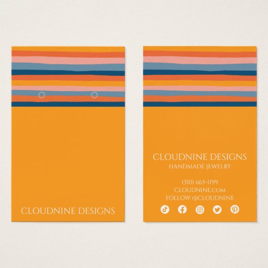 Rainbow Line Earring Ketting Jewelry Display Card Visitekaartje (Voorkant /achterkant)