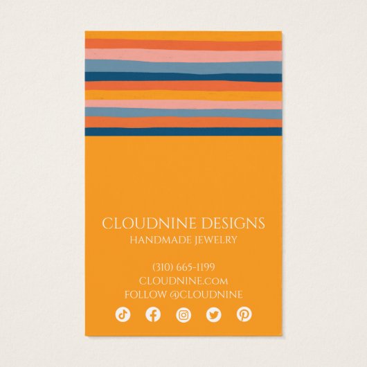 Rainbow Line Earring Ketting Jewelry Display Card Visitekaartje (Achterkant)