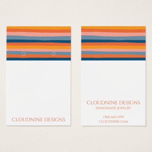 Rainbow Line Earring Ketting Jewelry Display Card Visitekaartje (Voorkant /achterkant)