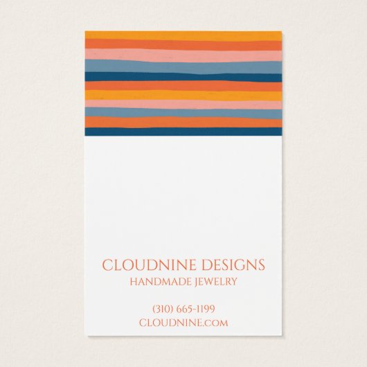 Rainbow Line Earring Ketting Jewelry Display Card Visitekaartje (Achterkant)