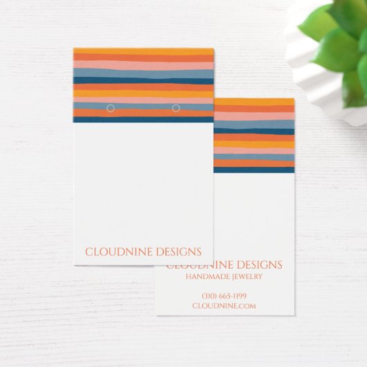 Rainbow Line Earring Ketting Jewelry Display Card Visitekaartje (Bureau)
