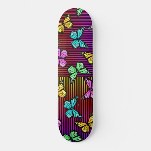 Rainbow Lines Vlinders Persoonlijk Skateboard (Voorkant)