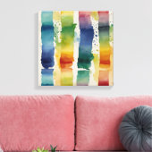 Rainbow Lines Waterverf kunst aan de muur Canvas Afdruk (Insitu (Woonkamer))