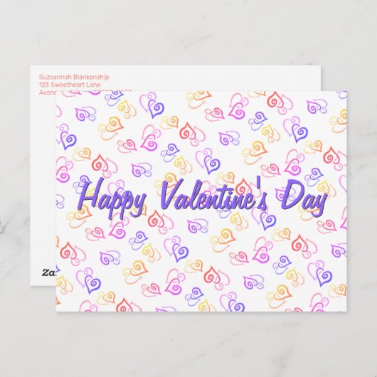 Rainbow Linked Heart Pattern Artwork Sjabloon (Voorkant / Achterkant)