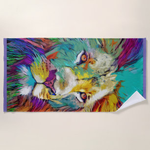 Rainbow lion Beach Towel Strandlaken