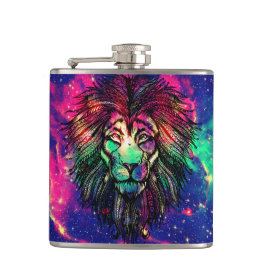 Rainbow Lion Hipster Galaxy Heupfles