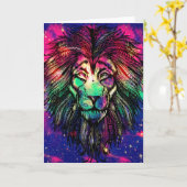 Rainbow Lion Hipster Galaxy Kaart (Gele Bloem)