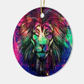 Rainbow Lion Hipster Galaxy Keramisch Ornament (Links)