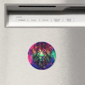 Rainbow Lion Hipster Galaxy Magneet (Insitu (Vaatwasser))