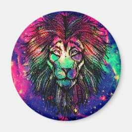 Rainbow Lion Hipster Galaxy Magneet
