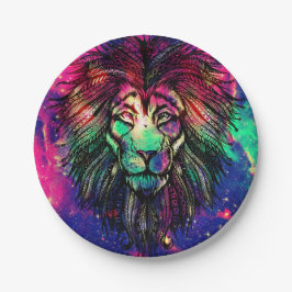 Rainbow Lion Hipster Galaxy Papieren Bordje
