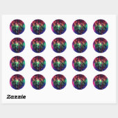 Rainbow Lion Hipster Galaxy Ronde Sticker (Vel)