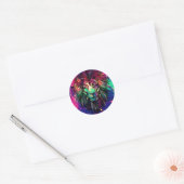 Rainbow Lion Hipster Galaxy Ronde Sticker (Envelop)