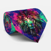 Rainbow Lion Hipster Galaxy Stropdas (Opgerold)
