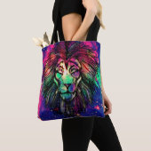Rainbow Lion Hipster Galaxy Tote Bag (Dichtbij)