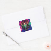 Rainbow Lion Hipster Galaxy Vierkante Sticker (Envelop)