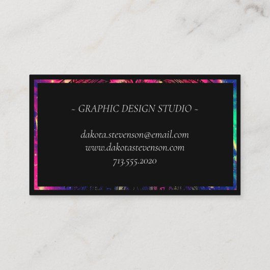 Rainbow Lion Hipster Galaxy Visitekaartje (Achterkant)