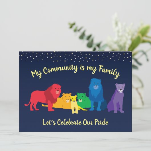 Rainbow Lion Pride LGBT Pride Party Kaart (Staand voorkant)