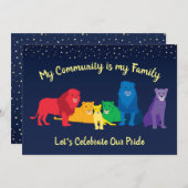 Rainbow Lion Pride LGBT Pride Party Kaart (Voorkant / Achterkant)