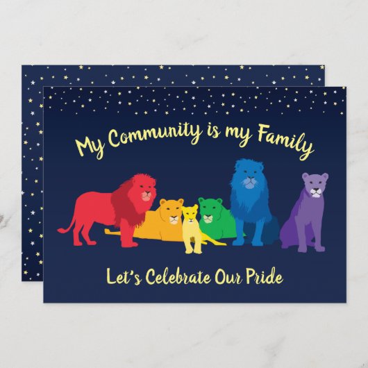 Rainbow Lion Pride LGBT Pride Party Kaart (Voorkant / Achterkant)