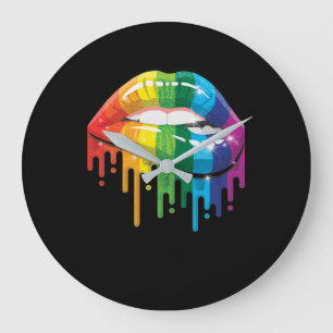 Rainbow Lipes Pride Gay Lesbian LGBT Gift Grote Klok