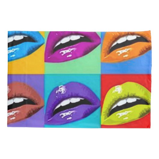 Rainbow Lips Art Nouveau Pop Style Kussensloop (Achterkant)