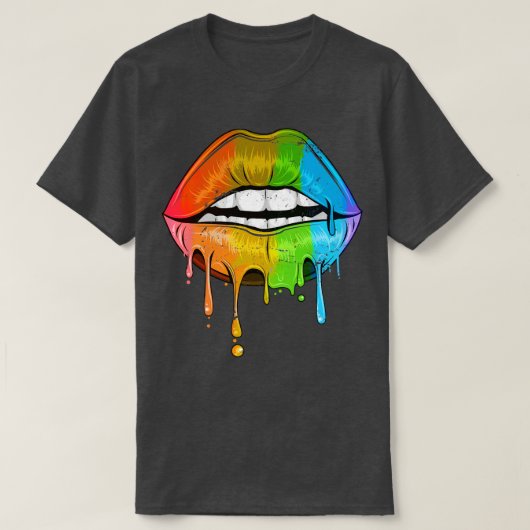 Rainbow Lips LGBT T-shirt (Design voorkant)