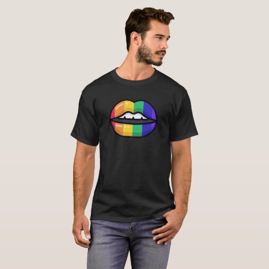 Rainbow Lips LGBT T-shirt (Voorkant volledig)