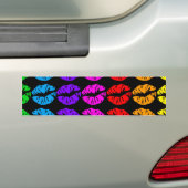Rainbow Lips Pattern Bumpersticker (Op auto)