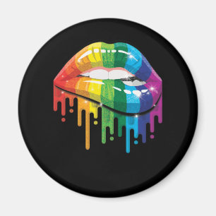 Rainbow Lips Pride Gay Lesbian LGB Gift Magneet