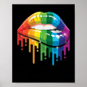 Rainbow Lips Pride Gay Lesbian LGB Gift Poster (Voorkant)