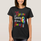 Rainbow Lips Queens are Born on January 1st Capric T-shirt (Voorkant)