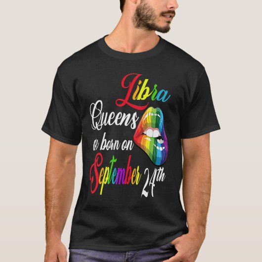 Rainbow Lips Queens Are Born On September 23rd Lib T-shirt (Voorkant)