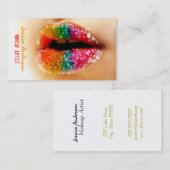 Rainbow Lipstick Makeup Artist Visitekaartje (Voorkant / Achterkant)