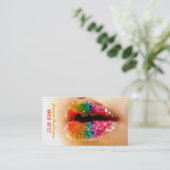 Rainbow Lipstick Makeup Artist Visitekaartje (Staand voorkant)