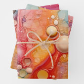 Rainbow Liquid Giet Cells Art Abstract Design Inpakpapier Vel (In situ)