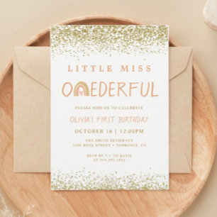 Rainbow Little Miss Onederful 1st Birthday Kaart