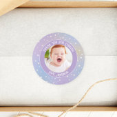 Rainbow Little Stars Foto Bedankt voor je komst Ronde Sticker