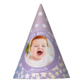 Rainbow Little Stars Kinder foto Verjaardag Feesthoedjes (Voorkant)