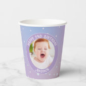 Rainbow Little Stars Kinder foto Verjaardagsfeest Papieren Bekers (Voorkant)