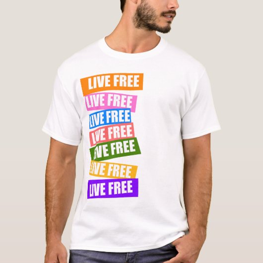 Rainbow Live Free T-shirt (Voorkant)