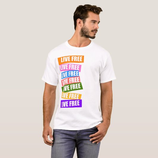 Rainbow Live Free T-shirt (Voorkant volledig)