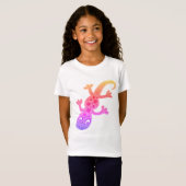 Rainbow Lizard Gecko Clip Art Illustratie T-shirt (Voorkant volledig)