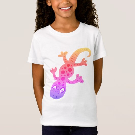 Rainbow Lizard Gecko Clip Art Illustratie T-shirt (Voorkant)