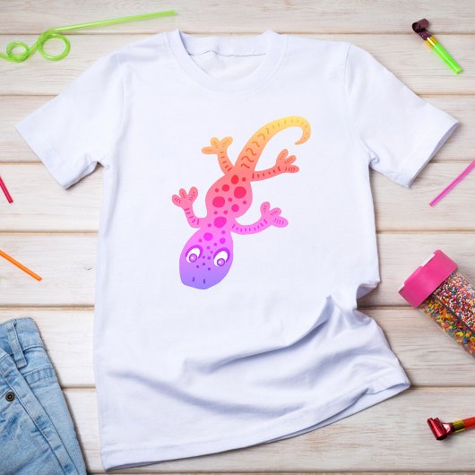 Rainbow Lizard Gecko Clip Art Illustratie T-shirt